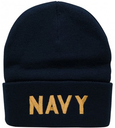 Skullies & Beanies Military and Law Enforcement Watch Cap Cuff Beanie - Navy/Navy - CQ12CM1P54R $8.85