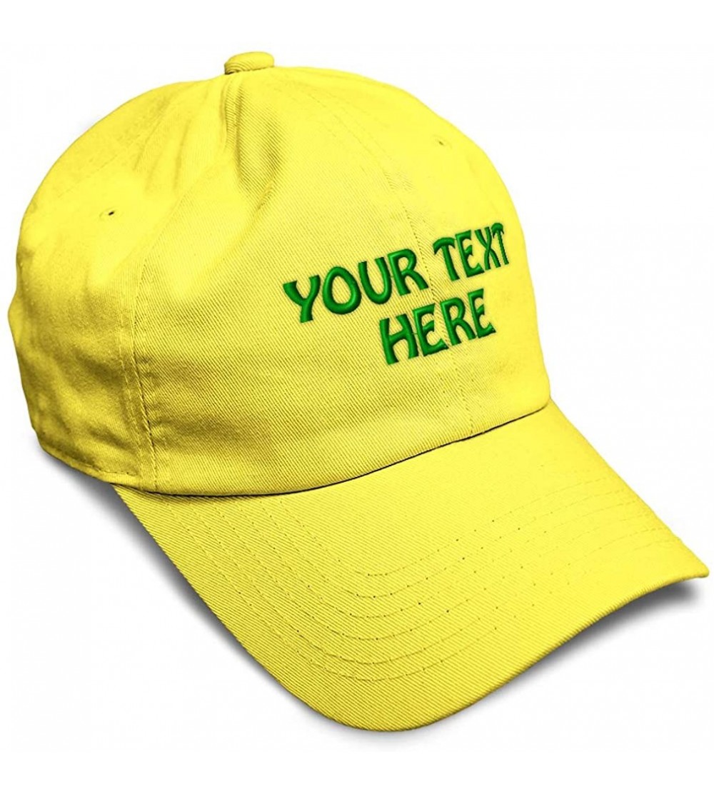 Baseball Caps Soft Baseball Cap Custom Personalized Text Cotton Dad Hats for Men & Women - Yellow - CP18DLL5A6K $16.39