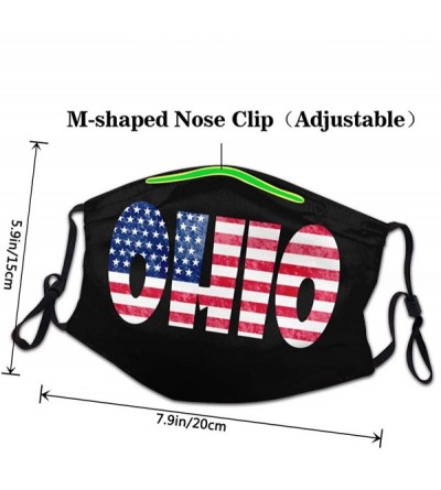 Balaclavas Unisex Ohio Represent (2) Half Face Mouth-Muffle for Mens Womens Thick Washable Face Covers - 7 Black - CY199GNU6R...