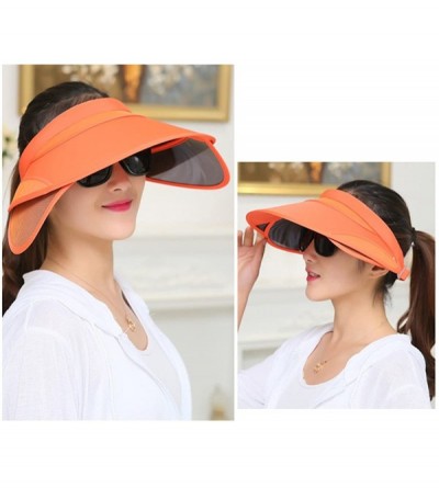 Sun Hats Sun Hats Unisex Summer Hat Outdoor UV Protection Wide Large Brim Cap Beach Visor Empty Top Caps Foldable - Orange - ...