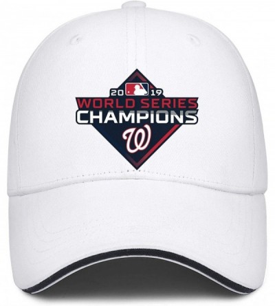 Baseball Caps Men's Women's 2019-world-series-baseball-championships-w-logo-Nats Cap Printed Hats Workout Caps - White-2 - CV...