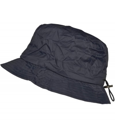 Bucket Hats Adjustable Waterproof Bucket Rain Hat in Nylon - Blue (Fleece Interior Black) - CB18Y8OZDSR $45.25