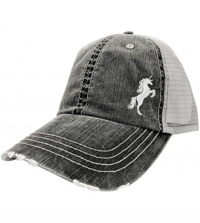 Baseball Caps Women's- Customizable- Embroidered- Unicorn Baseball Cap - Grey - C018CXSKW9R $34.47