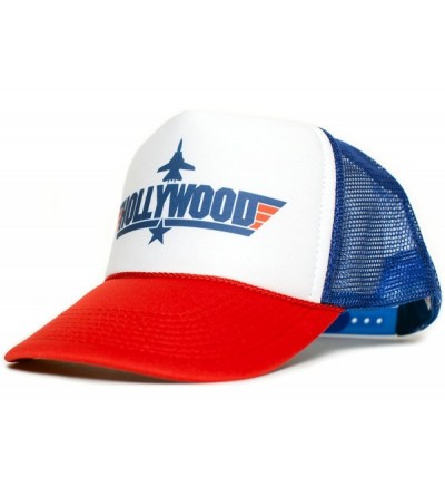 Baseball Caps Top Gun Hollywood Unisex-Adult Trucker Cap Hat -One-Size Multi (Red/White/Royal) - CQ184A5NKLX $9.25