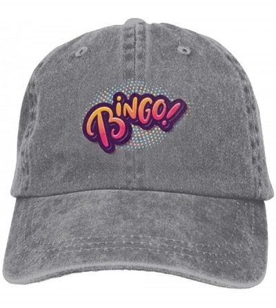 Skullies & Beanies Denim Baseball Cap Bingo Logo Summer Hat Adjustable Cotton Sport Caps - Ash - C118ECR7AL4 $15.00