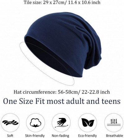Skullies & Beanies Thin Knit Slouchy Cap Beanies Hat Hip-Hop Sleep Cap Dwarf Hat (Black- Navy Blue- Dark Gray- Light Gray- 4 ...
