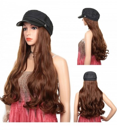 Visors Baseball Cap with Long Wavy Synthetic Hair for Women - Yacht Cap-light Brown - C818ASHCSD5 $16.73