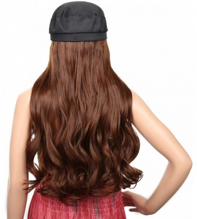 Visors Baseball Cap with Long Wavy Synthetic Hair for Women - Yacht Cap-light Brown - C818ASHCSD5 $16.73