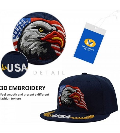 Baseball Caps 3D Embroidery Dad Hat Patriotic Eagle American Flag Adjustable Baseball Cap Classic Strapback Cap - CV18R44YA8K...