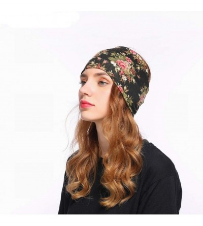 Headbands Boho Wide Elastic Turban Headbands for Women Hippie Yoga Headwrap Bandeau Bandana Headband - CW18H4D6827 $10.32