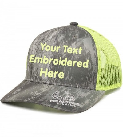 Baseball Caps Custom Trucker Mesh Back Hat Embroidered Your Own Text Curved Bill Outdoorcap - Realtree Fishing Grey/Neon Yell...