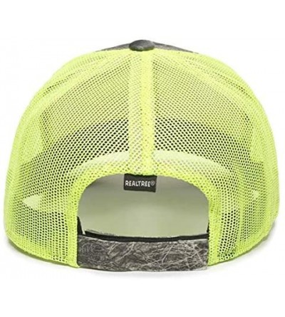 Baseball Caps Custom Trucker Mesh Back Hat Embroidered Your Own Text Curved Bill Outdoorcap - Realtree Fishing Grey/Neon Yell...