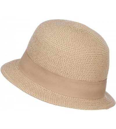 Bucket Hats UPF 50+ Women's Slanted Brim Cloche - Tan - CA12CX1JUUL $43.81