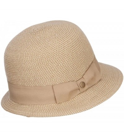 Bucket Hats UPF 50+ Women's Slanted Brim Cloche - Tan - CA12CX1JUUL $43.81
