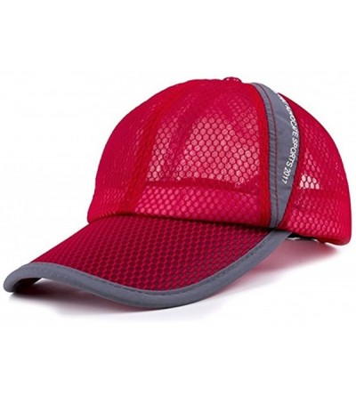 Baseball Caps Breathable Net Cap Sun Hat Quick-Dry Ventilation Baseball Cap Outdoor Sunshade - Watermelon Red - C9184AIRTUQ $...