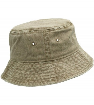 Bucket Hats Unisex 100% Cotton Bucket Hat Retro Packable Sun hat for Men Women - Khaki - CJ18Y6SCUEE $10.64