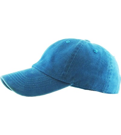 Baseball Caps Classic Washed Pigment Cotton Dad Hat Adjustable Unconstructed Plain Cap - 6- Indigo Blue - C818GKOHAM2 $9.58