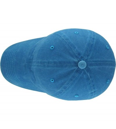 Baseball Caps Classic Washed Pigment Cotton Dad Hat Adjustable Unconstructed Plain Cap - 6- Indigo Blue - C818GKOHAM2 $9.58