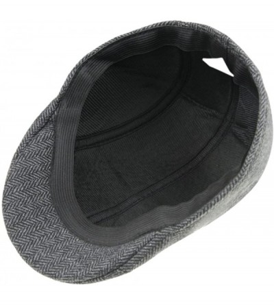 Baseball Caps Classic Herringbone Newsboy Hunting Headwear - Black&grey - C812N81OS66 $10.25