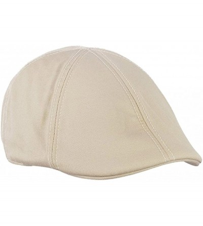 Newsboy Caps Mens Cotton Duckbill Colorful Cap Golf Driving Ivy Cabbie Hat - Cream - C018CLON30I $13.62