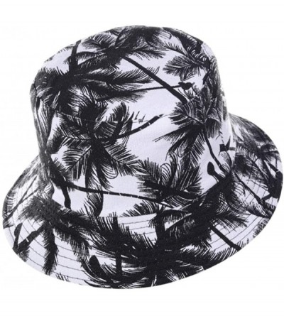 Bucket Hats Unisex Print Bucket Hat Cute Sun Hat Summer Packable Reversible Fisherman Cap - Black and White Tree - C4194YGLUS...