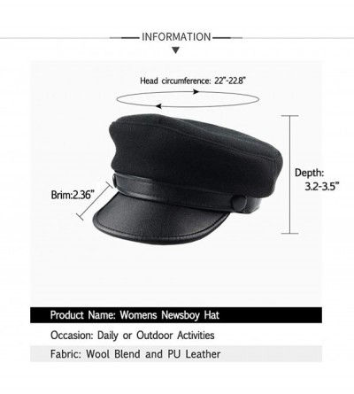 Newsboy Caps Womens Wool Newsboy Visor Beret Hat Cap for Women Paperboy Cabbie Hats - Nvmao022 - C618L6RL524 $9.43