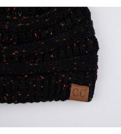 Skullies & Beanies Exclusives Unisex Ribbed Confetti Knit Beanie (HAT-33) - Black - CI189KTE65A $15.84