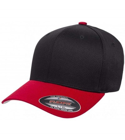 Baseball Caps Men's Athletic Baseball Fitted Cap - Black/Red - CG11NV51CLT $34.03