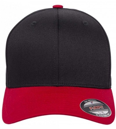 Baseball Caps Men's Athletic Baseball Fitted Cap - Black/Red - CG11NV51CLT $12.37