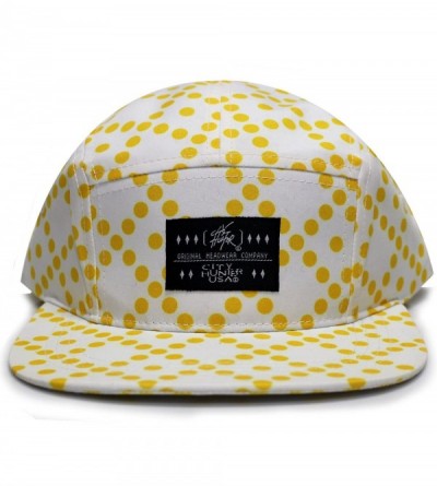 Baseball Caps Flower 5 Panel Biker Hat - Yellow Dots - C6121SCC93B $13.69