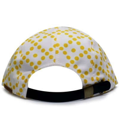 Baseball Caps Flower 5 Panel Biker Hat - Yellow Dots - C6121SCC93B $13.69