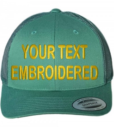 Baseball Caps Custom Trucker Hat Yupoong 6606 Embroidered Your Own Text Curved Bill Snapback - Evergreen - C618XUQTUI6 $29.14