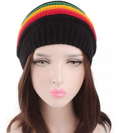 Skullies & Beanies Unisex 2019 Fashion Rainbow Crochet Beanie Baggy Knitted Hat Skull Caps - 1 - CZ1863T6X7H $12.85