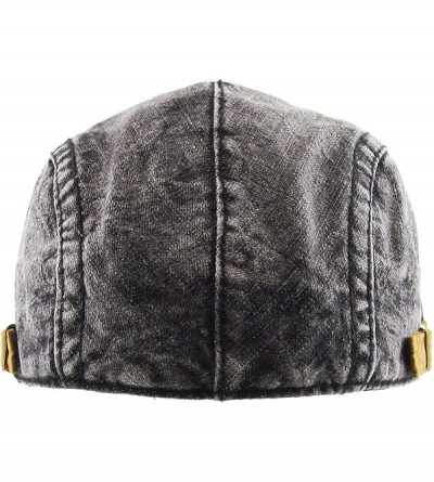 Newsboy Caps Classic Solid Cotton Denim Newsboy Ivy Gatsby Cabbie Ascot Hat Cap Adjustable - (210) Black Denim - CC12E2UNEDP ...