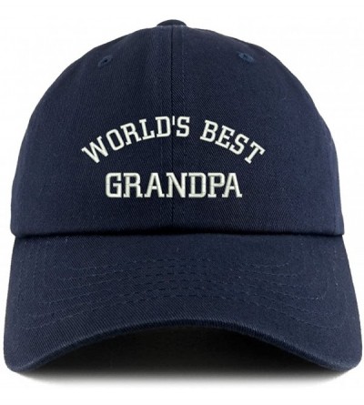 Baseball Caps World's Best Grandpa Embroidered Low Profile Soft Cotton Dad Hat Cap - Navy - CQ18D53UORZ $19.57