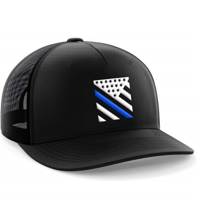 Baseball Caps American Flag Snapback Hat - Embossed Logo American Cap for Men Women Sports Outdoor - Blue Line Crest - C518E2...