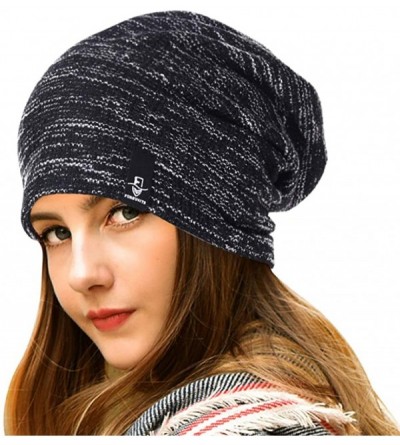 Skullies & Beanies Knit Cap for Women Summer Slouchy Beanie Winter Turban Hat B413 - Black - CK18YAK62U8 $14.52