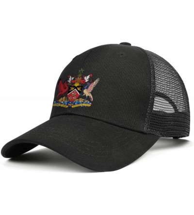 Baseball Caps Unisex Duck Tongue Hat Oklahoma Flag Adjustable Dad Sandwich Mesh Cap - Trinidad and Tobago - CG18UMM090X $17.86
