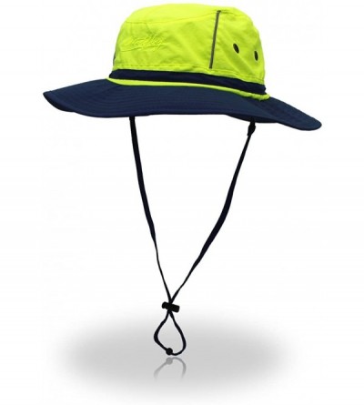 Bucket Hats Outdoor Sun Hats with Wind Lanyard Bucket Hat Fishing Cap Boonie for Men/Women/Kids - Yellow - C818OZX2R7G $13.95