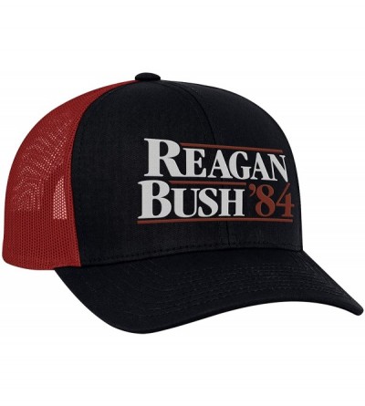 Baseball Caps Reagan Bush 84 Campaign Adult Trucker Hat - Navy/Red - CD199IG39UD $26.75