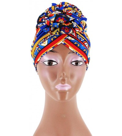 Skullies & Beanies Shiny Flower Turban Shimmer Chemo Cap Hairwrap Headwear Beanie Hair Scarf - Royal Blue - CI18Z2OXL0R $10.42