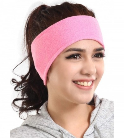 Cold Weather Headbands Ear Warmer Headband Stretchy - Pink - CK18IOIQ0A2 $11.43