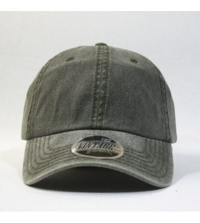 Baseball Caps Vintage Washed Cotton Adjustable Dad Hat Baseball Cap - Dark Olive Green - CB1250NS19F $9.36