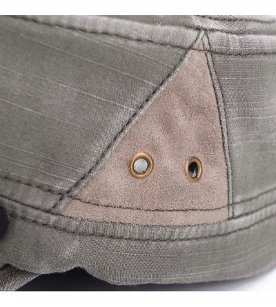 Baseball Caps Unisex Flat Top Cadet Cap Washed Cotton Twill Distressed Military Corps Hat Solid Peaked Cap Vintage Style - CX...
