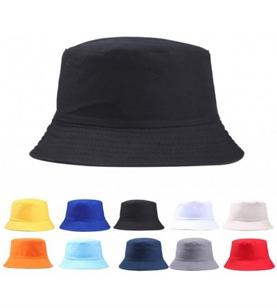 Bucket Hats Solid Color Fisherman Hat-Folding Sun Hat Outdoor Beach Travel Men Women Bucket Cap - Yellow - CZ194OU2OCM $7.16