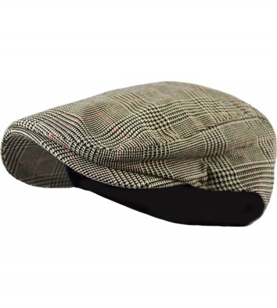 Newsboy Caps Men's Classic Herringbone Tweed Wool Blend Newsboy Ivy Hat (Large/X-Large- Charcoal) - Paisley Khaki - CD1866HHM...