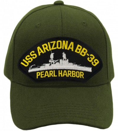 Baseball Caps USS Arizona BB-39 - Pearl Harbor - Hat/Ballcap Adjustable One Size Fits Most - Olive Green - CU18SW6EM8T $24.50