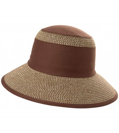 Bucket Hats Packable UPF Straw Sunhat Women Summer Beach Wide Brim Fedora Travel Hat 54-59CM - 00770_coffee(with Face Shield)...