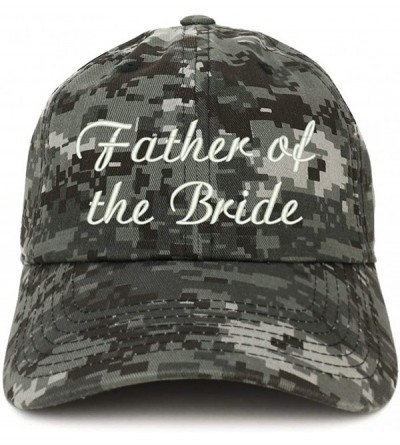 Baseball Caps Father of The Bride Embroidered Wedding Party Brushed Cotton Cap - Digital Night Camo - CR18SO0DCRA $21.00