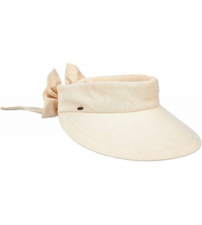 Visors Women's Visor Hat With Big Brim - Linen - C011PXB8KW3 $49.39